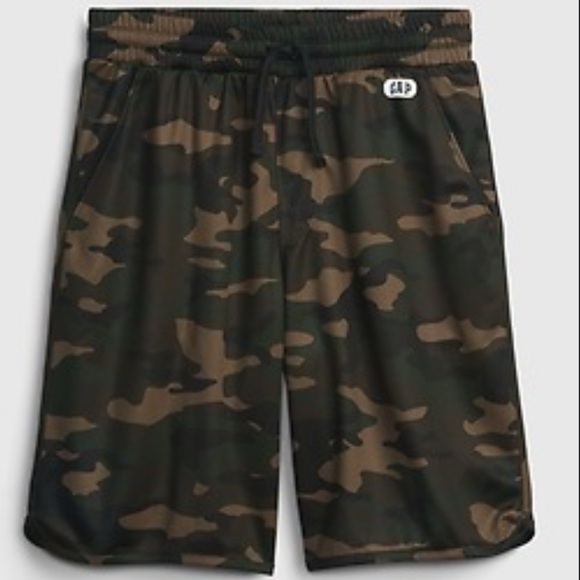 GAP Fit Boys Camo Print Athletic Shorts - Picture 1 of 8